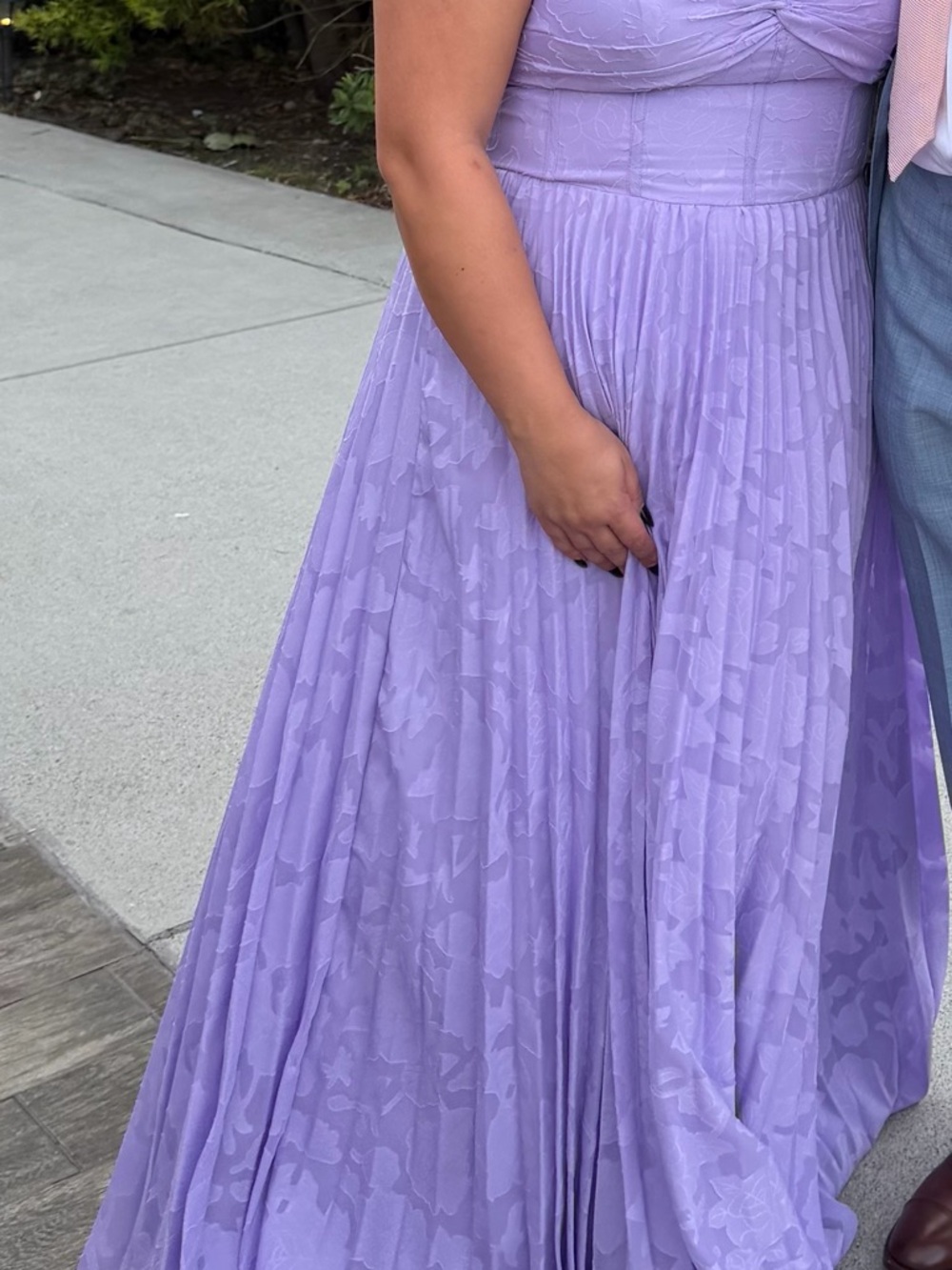 Lavender Pleated Spaghetti-Strap Maxi Dress - Picture 3 of 5